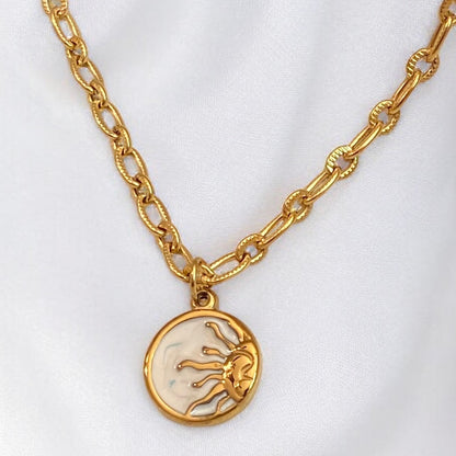 Sun Gold Plated Chain Necklace