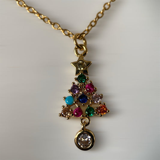 Cute Christmas Tree Zircon Necklace - GREEK LORDE