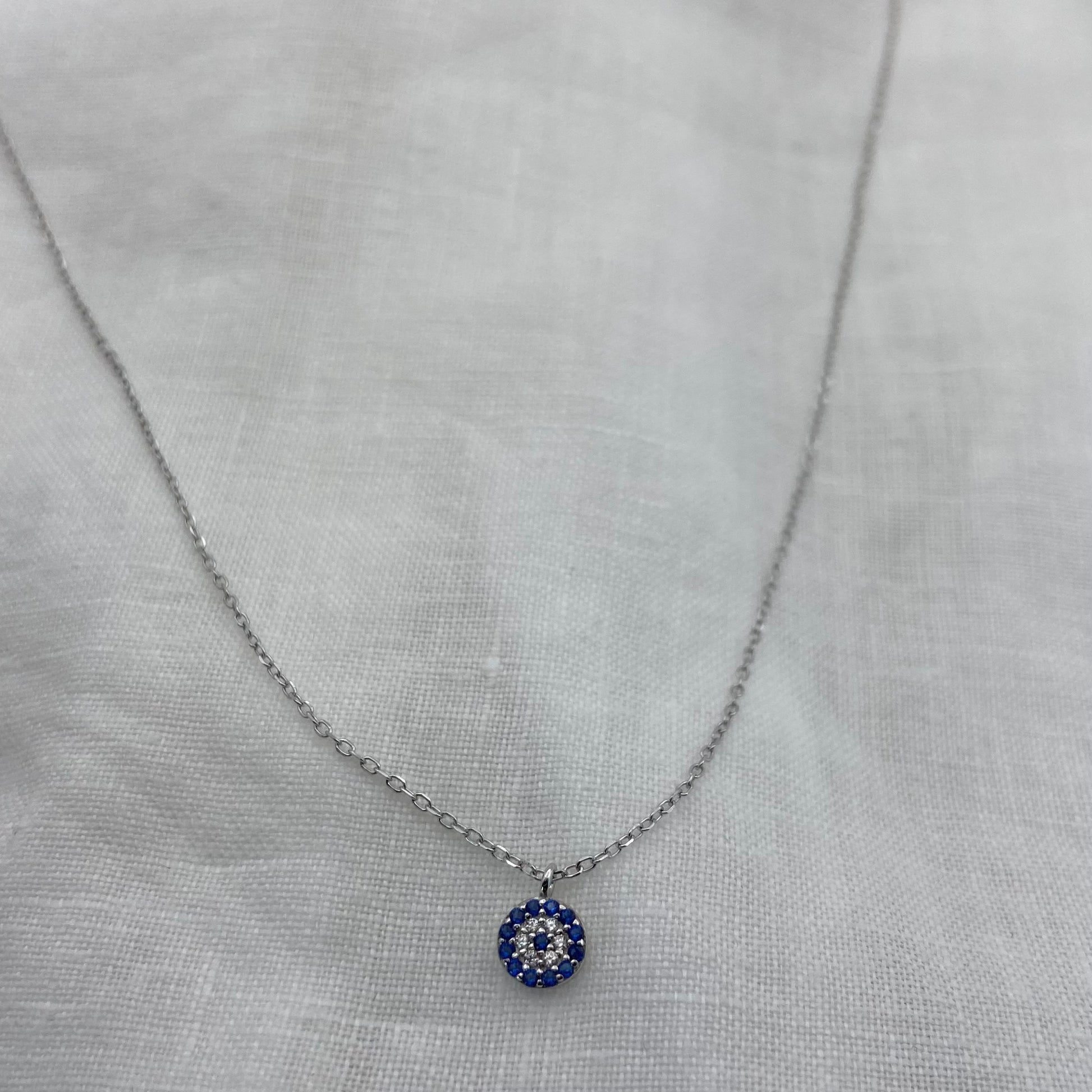 Evil Eye Necklace - Zircon & Sterling Silver