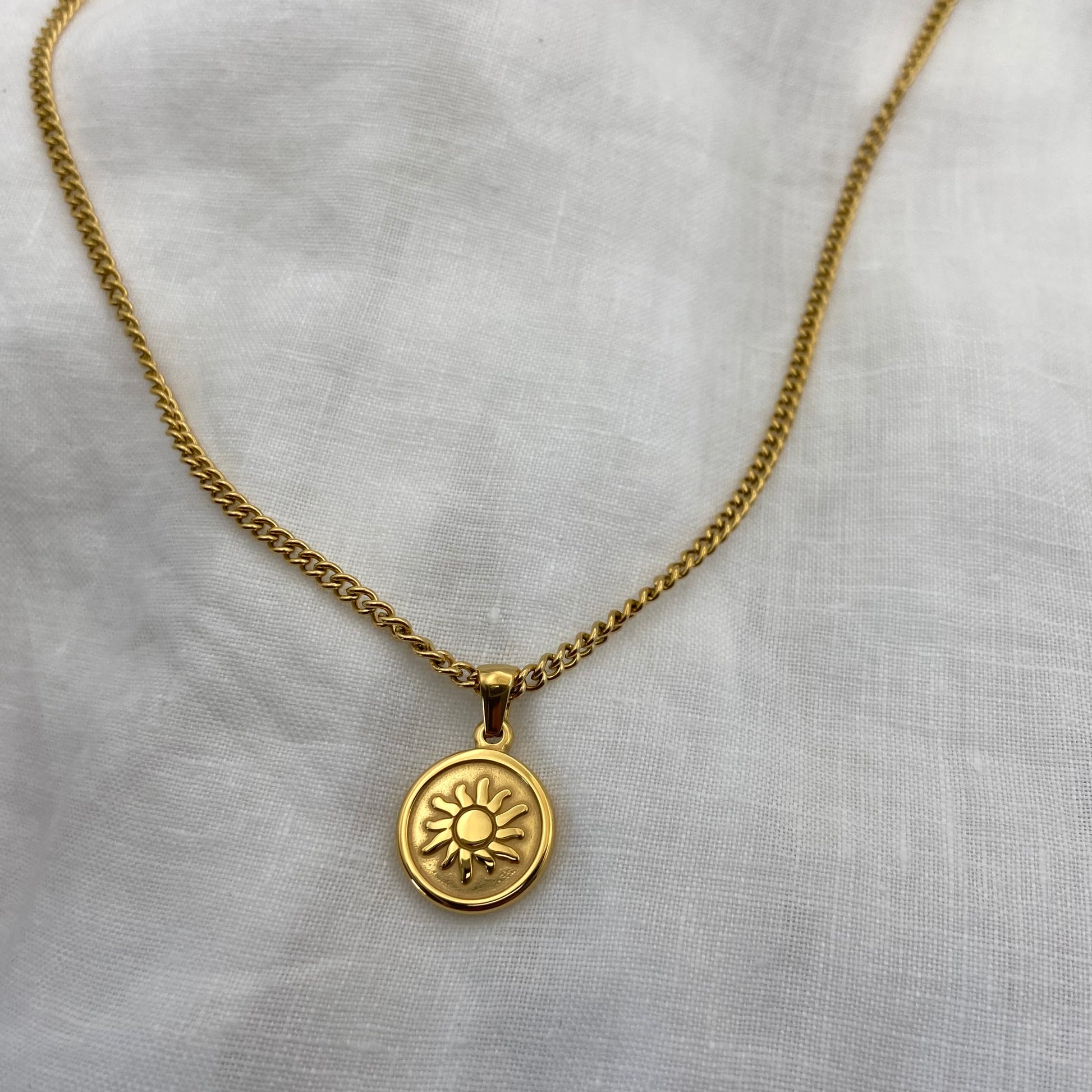 Gold Plated Sun - Moon Stainless Steel Necklace