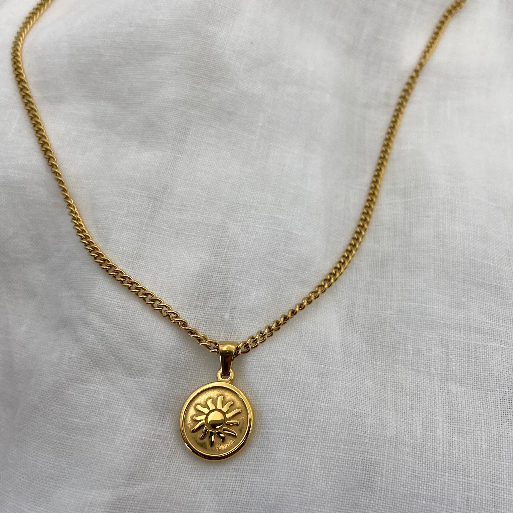 Gold Plated Sun - Moon Stainless Steel Necklace