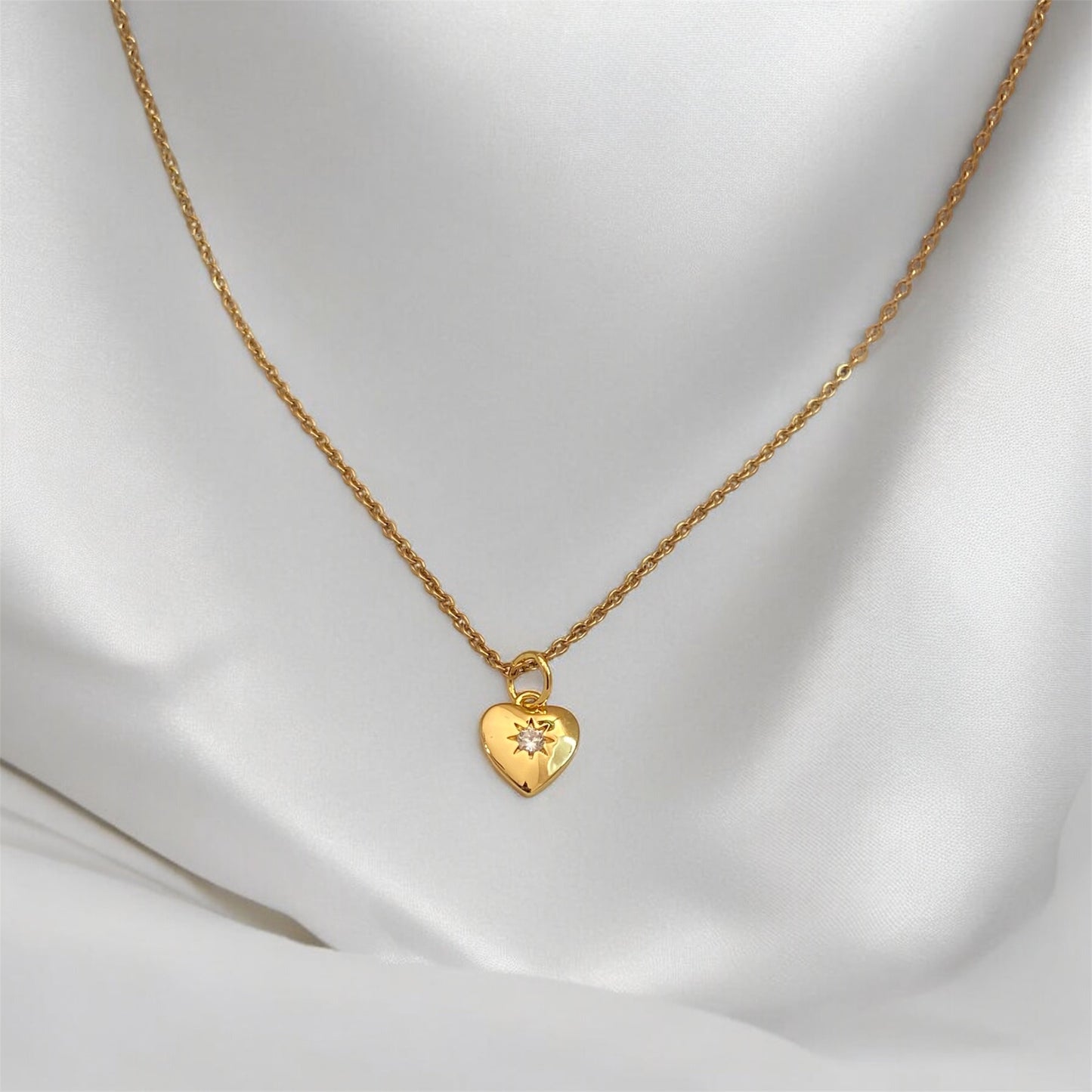 Hypoallergenic Heart Zircon Necklace