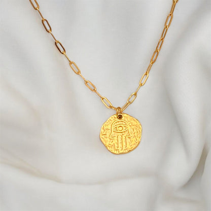 Gold Plated Hamsa Necklace