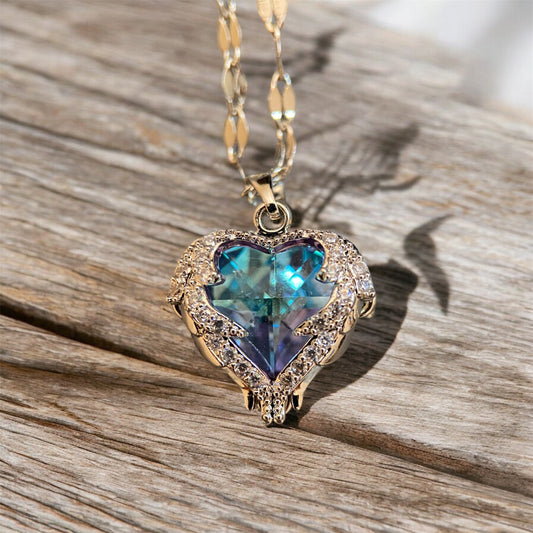 Blue Magic Style Stainless Steel Necklace