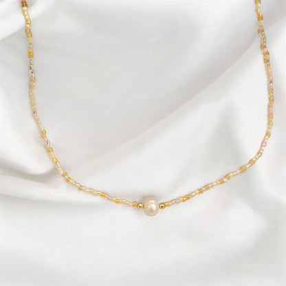 Cute Beaded Freshwater Pearl Necklace