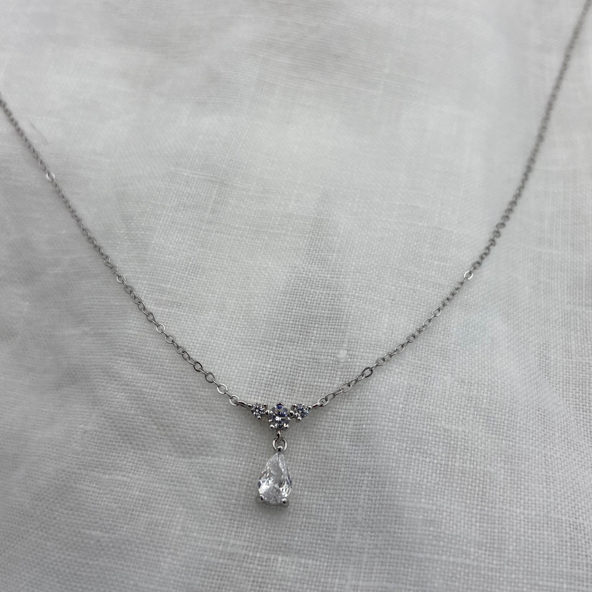 Water Droplet Zircon Necklace