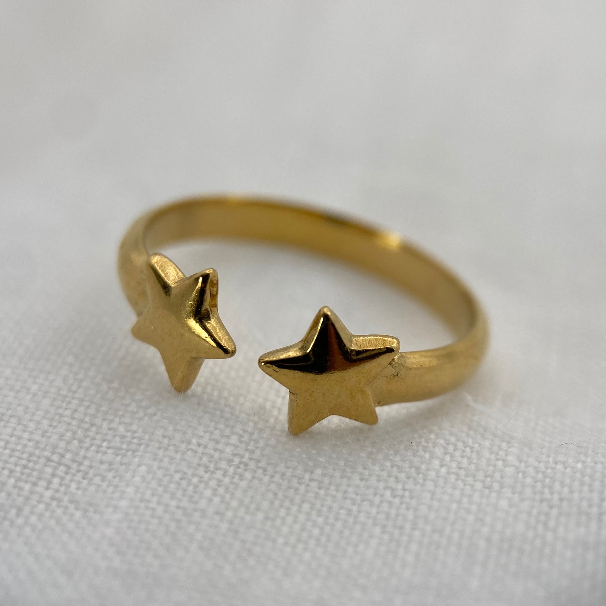 4 Gold Plated Cool Rings Set (Sun, Flower, Stars, Lines)