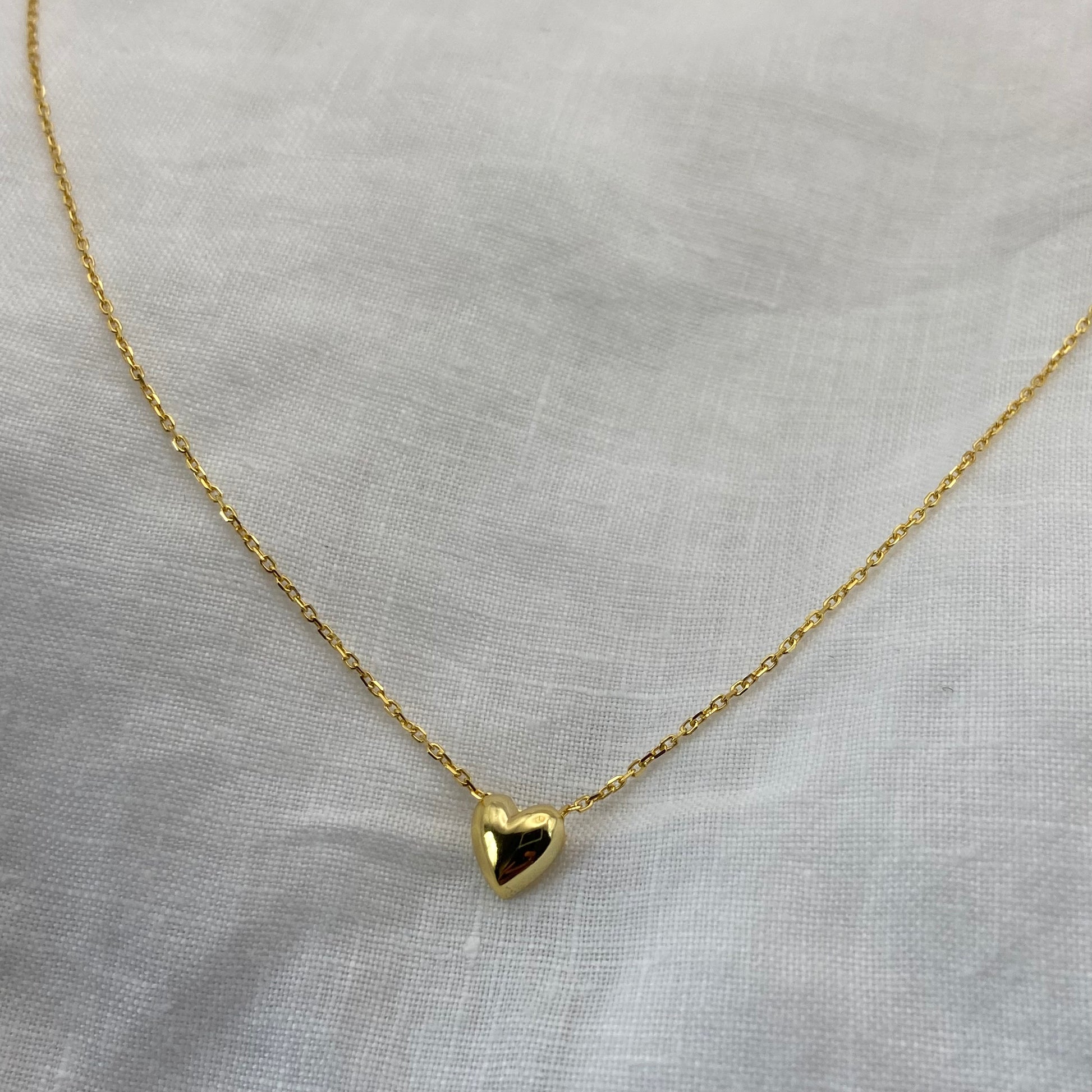 Sterling Silver Gold Plated Minimal Heart Necklace