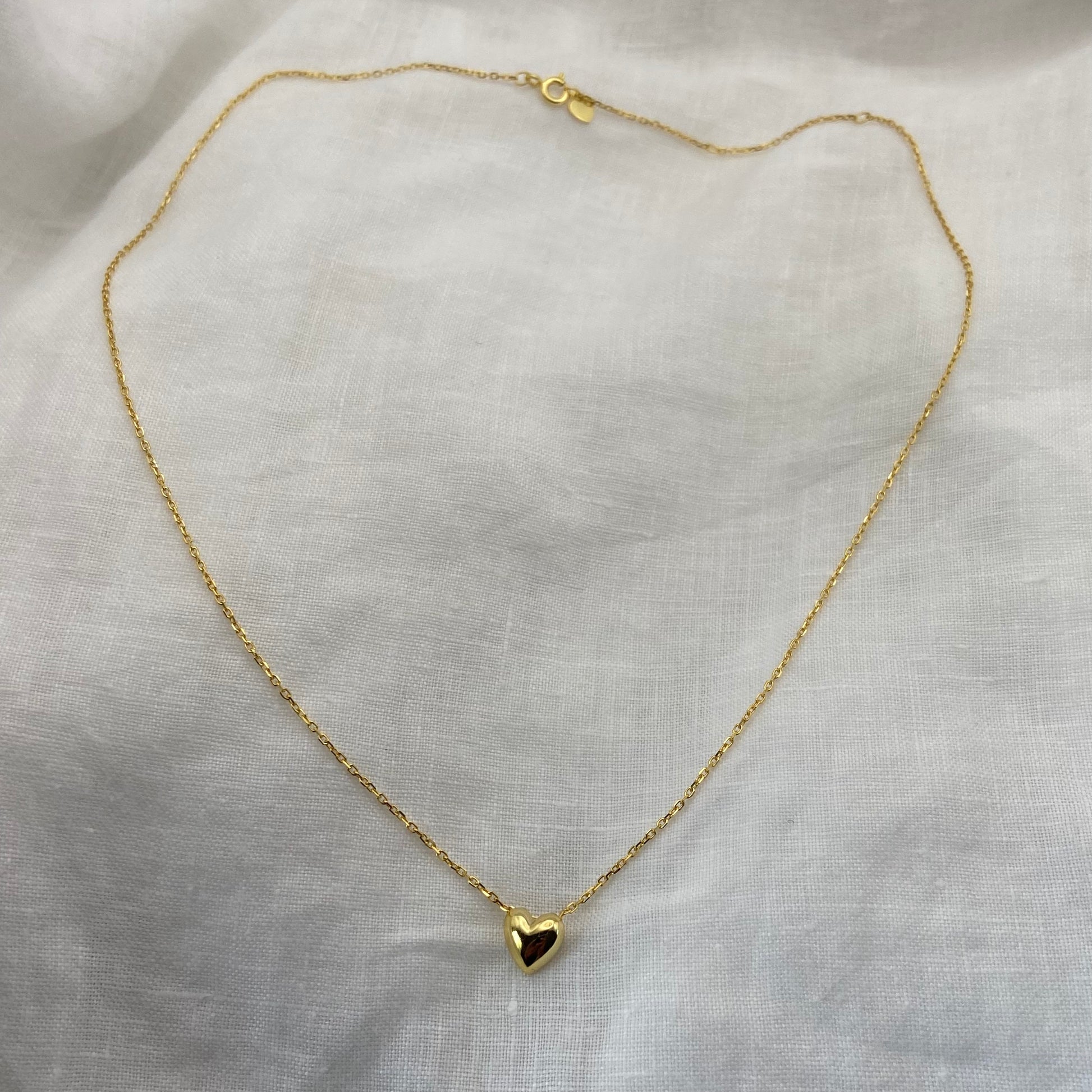 Sterling Silver Gold Plated Minimal Heart Necklace