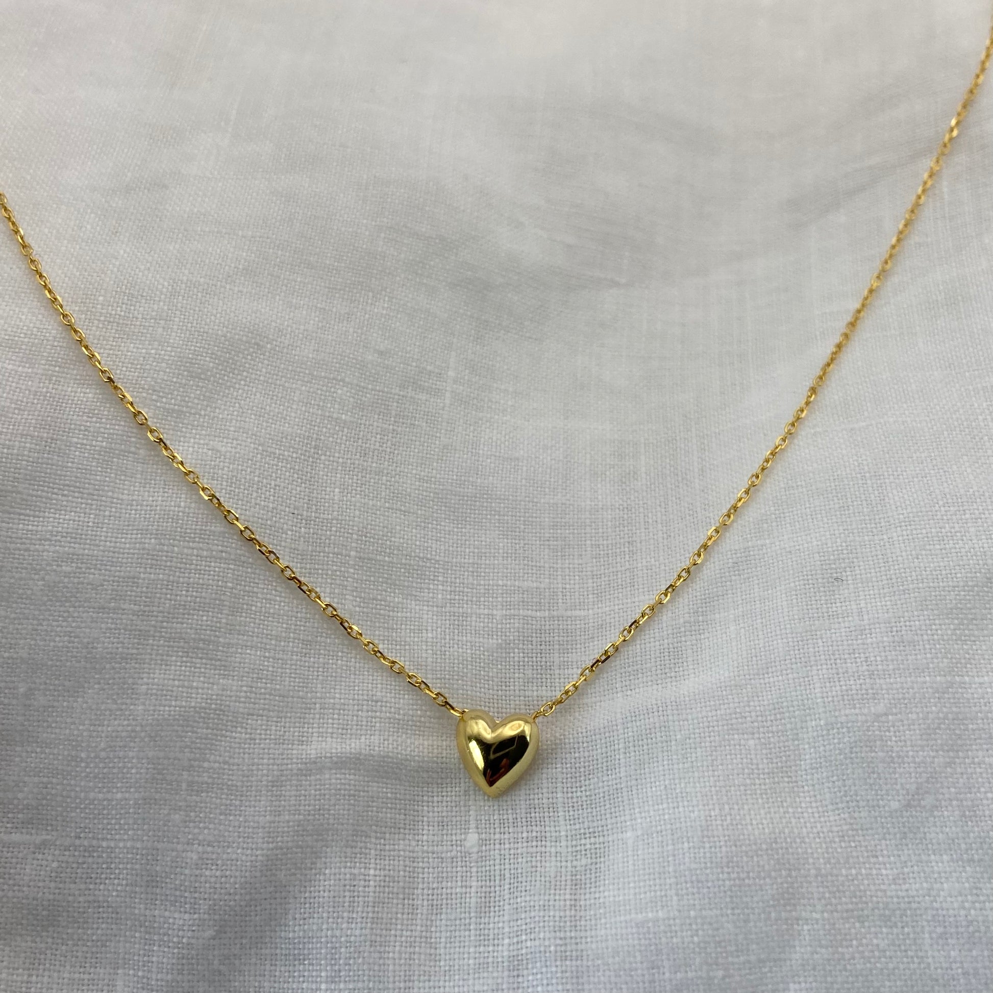 Sterling Silver Gold Plated Minimal Heart Necklace