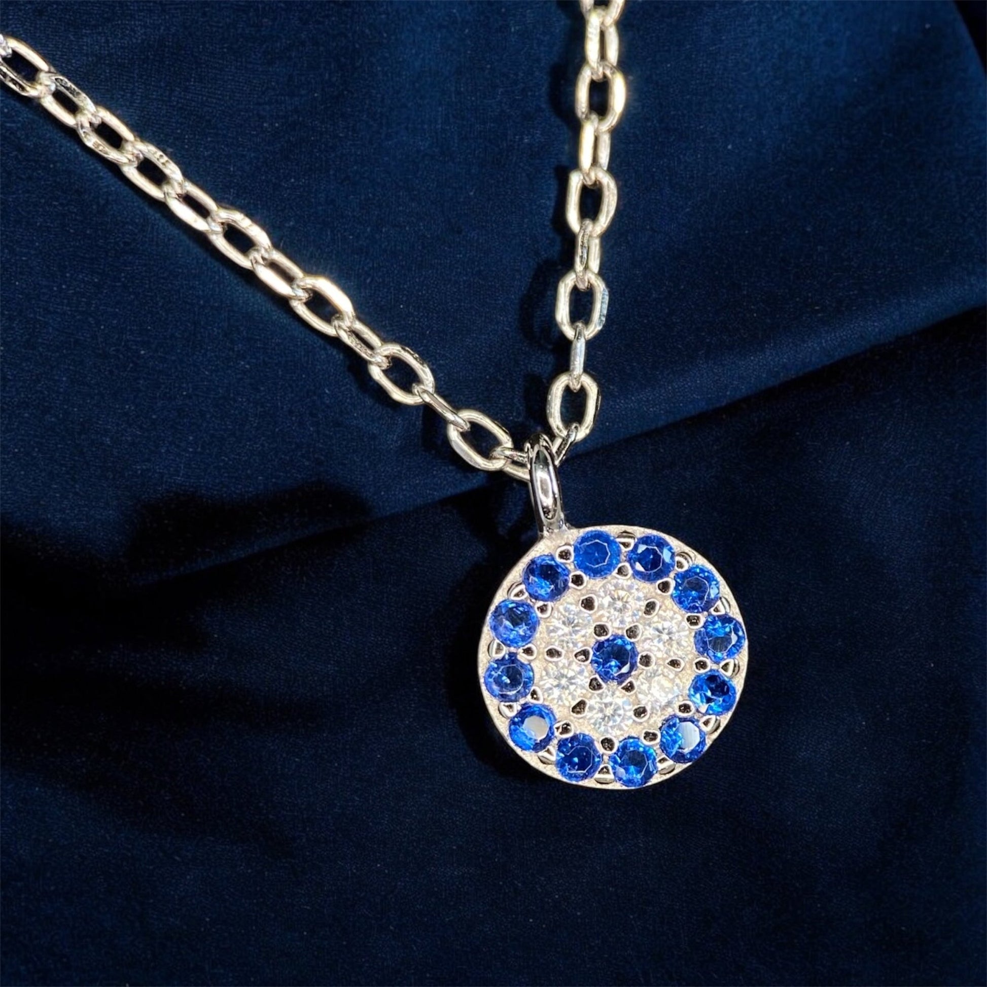 Evil Eye Necklace - Zircon & Sterling SilverGREEK LORDE