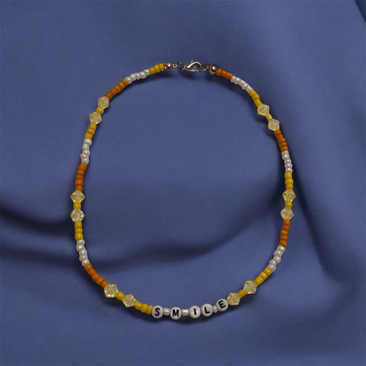 Smile Orange & Yellow Color Handmade NecklaceGREEK LORDE